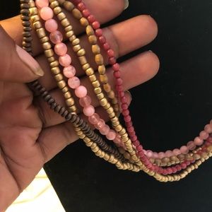 Multi layered and colored beaded necklace